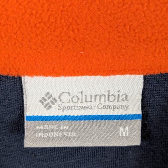 Columbia Auburn Tigers M Fleece Pullover Men Navy Orange Zip NCAA Embroidered - Picture 3 of 5